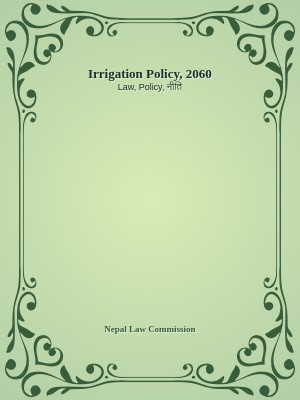 Irrigation Policy, 2060